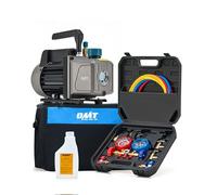 Orion Motor Tech Bomba de Vacío para Aire Acondicionado, 3.5 CFM 1/4 HP Bomba de Vacío para AC y Juego de Manómetros, Bomba de Vacío con Mangueras, Adaptadores y Accesorios para R134a, R12, R22, R502