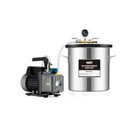 Orion Motor Tech Bomba de Vacío para Aire Acondicionado, Kit de Cámara de Vacío de 18.9 L con Bomba, Bomba de Vacío de 3.5 cfm y Cámara con Tapa de Vidrio Templado, Manguera de 1.5 m
