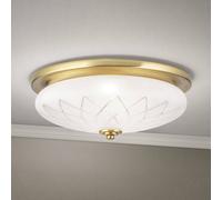 ORION Plafón de techo Porto, Ø 37 cm, color bronce, cristal, E27