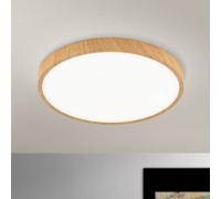 ORION Plafón LED Bully con look madera, Ø 28 cm