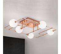 ORION Plafón LED Pipes en cobre con bolas de vidrio