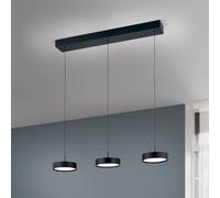 ORION Teide Lámpara colgante LED, negra, metal, regulable en altura