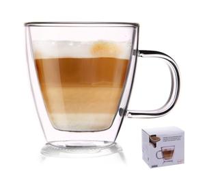 Orion Vaso de té de doble pared, cristal térmico para café con leche y capuchino, 180 ml
