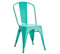Orion91 Beta Black Matte Chair - Stackable Metal Dining Room Chairs for Industrial Style, 84 cm Height, Non-Slip, Perfect for Kitchen, Office, and Living Room - SpazioLuzio - Unidad