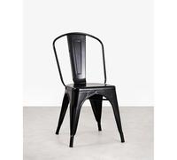 Orion91 Beta Chair Black Matte - Stackable Metal Dining Chair, 84 cm High, Ideal for Industrial Style Kitchen, Office, and Living Room, Perfect for Versatile Seating and Space-Saving with a… - Unidad