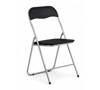 Orion91 Folding Chair Aquila with Padded Synthetic Leather and Metal Frame in Black, Measuring 44x46x79 cm, Perfect for Living Rooms and Events, Weighing 5 kg. - Pack x6
