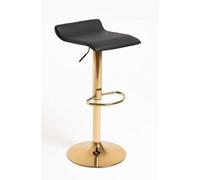 Orion91 High Fley Stool Adjustable Synthetic Leather Seat Color Black and Gold Structure (38x85x35 cm) Dining Room Office Living Room Restaurant Bar teleworking Kitchen - spazioluzio - Pack x4