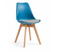 Orion91 Lyra Chair Linen Padded Cushion, Chairs for Kitchen, Office, Living Room - Turquoise Color 40 x 49 x 82 cm - spazioluzio - Pack x6