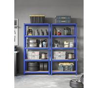 Orion91 Orion91oficial® - Metal Shelving Modular Storage 180x90x40cm Steel and MDF Anti-Humidity Home Storage Room Store Garage 5 Adjustable Shelves Heavy Loads 1750kg Shelving Blue - s… - Unidad