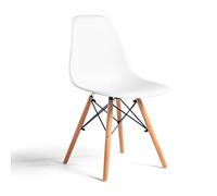 Orion91 ORION91oficial® - Silla de Comedor, O91 Polipropileno Color Blanco y Patas en Madera Haya 45 x 53 x 83 cm, Pack x2