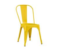 Orion91 Silla Beta Black Matte Dining Chair Industrial Style Metal, Stackable, Anti-Slip, Perfect for Kitchen and Office, Measures 84 cm Height, 45.5 cm Width, Durable and Modern Design by… - Pack x6