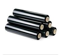 ORION91oficial® - Film Color Negro para Embalar de 50 cm x 200 Metros de Longitud - Rollo de Film Elástico Manual para Embalaje Industrial -Embalar, Plástico Cubretodo para Mudanzas, Film Adhesivo