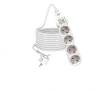 ORION91oficial® - Regleta de 4 enchufes con Interruptor y Toma de Tierra | Ladrón múltiple de 1,5 Metros | hasta 3680W |Color Blanco - spaziOrion91 - Pack x2