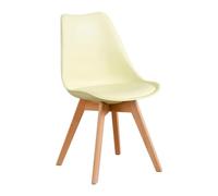 ORION91oficial® - Silla SIRIO Color Mousse de Limón Asiento Polipropileno y Patas Haya (81x48x54 cm) Estilo Escandinavo, Comedor, Hostelería, Oficina, Salón, Teletrabajo, Cocina - spaziOrion91-Pack x4