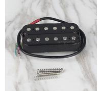 OriPure Alnico 5 Pastilla de puente de doble bobina 52mm 8.5K Pastillas Humbucking 6 piezas poste de bala no ajustables y 6 piezas poste de tornillos ajustables para piezas guitarra eléctrica, negro