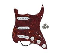 OriPure Golpeador de guitarra precableado Alnico 5 SSS con kit de pastillas Alnico 5 escalonadas Para ST ST Repuestos para guitarras eléctricas Red Tortoise