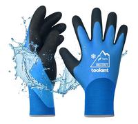 OriStout - Guantes de trabajo de invierno impermeables, para hombre y mujer, de congelación, para trabajar a temperaturas bajo cero, con aislamiento térmico, superadherentes, color azul, talla XL