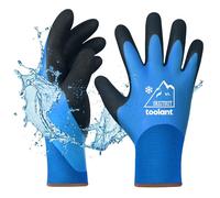 OriStout - Guantes de trabajo de invierno impermeables, para hombre y mujer, de congelación, para trabajar a temperaturas bajo cero, con aislamiento térmico, superadherentes, color azul, talla L