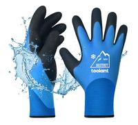 OriStout - Guantes de trabajo de invierno impermeables, para hombre y mujer, de congelación, para trabajar a temperaturas bajo cero, con aislamiento térmico, superadherentes, color azul, talla M