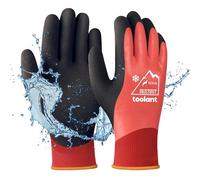 OriStout Guantes de trabajo para hombre y mujer, para pantalla táctil, guantes impermeables térmicos de invierno, guantes de jardinería para clima frío, rojo, XXL