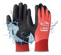 OriStout Guantes de trabajo para hombre y mujer, para pantalla táctil, guantes resistentes al agua, guantes térmicos de invierno, guantes de jardinería para clima frío, rojo, XL