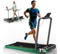 ORISYN Cinta de Correr Walking Pad para el hogar Plegable con inclinación del 7%, Velocidad de 1 a 12 km/h, Display LED con Mando a Distancia, Motor de 2,25 CV (7% Incline with Handles)