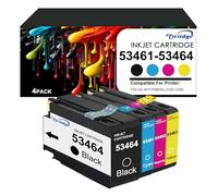 Oritdge 53461 53462 53463 53464 Cartucho de tinta para cartucho de tinta Primera 53461 53462 53463 53464 compatible con Primera LX1000 LX2000 Color Label Impresora (negro, cian, magenta, amarillo)