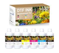 Oritdge DTF - Tinta de transferencia DTF de 3000 ml para película DTF compatible con Epson ET-8550 ET-8500 ET-2800 ET-2803 ET-2850 DX5 DX7 XP-15000 R1390 R2400 1400 1430 L18 00W x 8L 00 (CMYK+2WH)