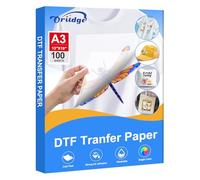 Oritdge - Juego de 100 hojas de DTF transparente Direct A3, papel transferente, 29,7 cm x 42 cm, degradado ecológico y biodegradable para epson Impresoras de sublimación y inyección de tinta y textil
