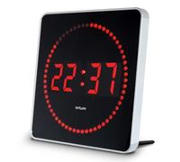 Orium 11937 Reloj LED de Metal/Aluminio/Cristal Negro/Plata 28 x 2,5 x 28 cm