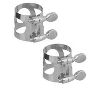 Orivin 2 Ligaduras Plateadas Para Clarinete Con Tornillos Ajustables Para Boquillas De Instrumentos De Viento De Madera, Accesorio Para Instrumentos Profesionales.