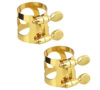 Orivin 2 Ligaduras Profesionales Para Clarinete, Doradas, Con Tornillos Ajustables Para Boquillas De Instrumentos De Viento Madera.