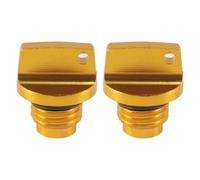 Orivin 2 tapones de llenado de aceite de motor de motocicleta M20 x 2,5, tapa de tornillo de aluminio CNC dorada, compatible con Honda y Yamaha, pieza de repuesto