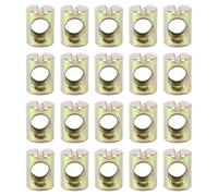 Orivin 20 tuercas cilíndricas para muebles, tuercas ranuradas para espiga, pernos de cama galvanizados, tuercas ranuradas para muebles, camas y cunas, M8 x 15 mm