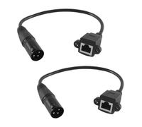 Orivin Cable adaptador de 3 pines a RJ45 hembra (1 par), cable de extensión de conversión de audio XLR para micrófono, amplificador, consola de mezclas y equipo KTV.