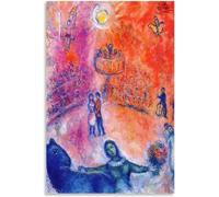 Orjdjz Wxkbl Circo de Marc Chagall Póster e impresiones Marc Chagall Arte mural en lienzo Pintura retro Surrealismo para la decoración mural del hogar 40x60cmx1 Sin marco