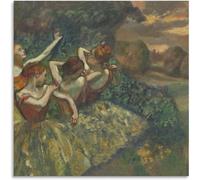 Orjdjz Wxkbl Cuatro bailarines de Edgar Degas Póster Grabados abstractos Dibujos murales de lienzo de Edgar Degas Pintura vintage para oficina Decoración de casas 40x40cm Sin marco