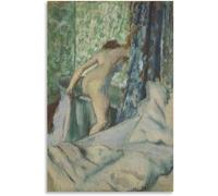Orjdjz Wxkbl El baño matutino de Edgar Degas Póster Impresiones abstractas Dibujos murales de lienzo de Edgar Degas Pintura vintage para el hogar Decoración 40x60cm Sin marco