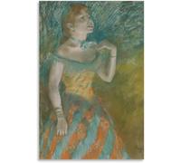 Orjdjz Wxkbl El cantante en verde de Edgar Degas Póster Impresiones abstractas Arte mural de lienzo de Edgar Degas Pintura vintage para el hogar Decoración 40x60cm Sin marco