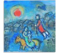Orjdjz Wxkbl La huida hacia Egipto de Marc Chagall Póster e impresiones Marc Chagall Lienzo Arte mural Pintura retro para el hogar Imagen de decoración mural 40x40cmx1 Sin marco