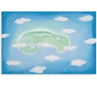 Orjdjz Wxkbl Póster de Georgia O'Keeffe《Una isla con nubes 》Arte mural Grabados y pintura en lienzo de Georgia O'Keeffe para decoración del salón Cuadro 40x55cm Sin marco