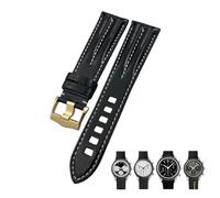 ORKDFJ Correa de reloj de cuero genuino, 20mm, 21mm, apta para Omega Seamaster 300 AQUA TERRA Speedmaster, cierre de Pin, correa negra(Golden clasp,20mm)