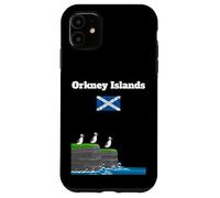 Orkney Islands Puffin Colony on Sea Cliffs Bandera de Escocia Carcasa para iPhone 11