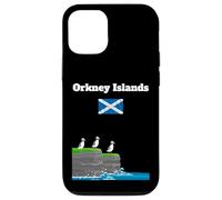 Orkney Islands Puffin Colony on Sea Cliffs Bandera de Escocia Carcasa para iPhone 12/12 Pro