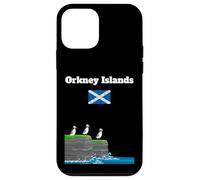 Orkney Islands Puffin Colony on Sea Cliffs Bandera de Escocia Carcasa para iPhone 12 mini