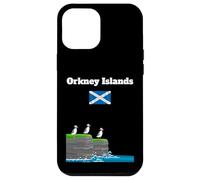 Orkney Islands Puffin Colony on Sea Cliffs Bandera de Escocia Carcasa para iPhone 12 Pro Max