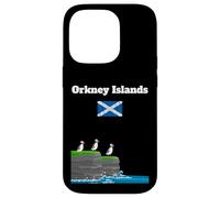 Orkney Islands Puffin Colony on Sea Cliffs Bandera de Escocia Carcasa para iPhone 14 Pro