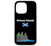 Orkney Islands Puffin Colony on Sea Cliffs Bandera de Escocia Carcasa para iPhone 14 Pro Max