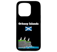 Orkney Islands Puffin Colony on Sea Cliffs Bandera de Escocia Carcasa para iPhone 15 Pro