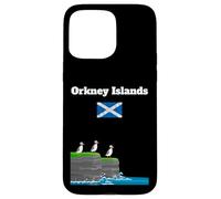 Orkney Islands Puffin Colony on Sea Cliffs Bandera de Escocia Carcasa para iPhone 15 Pro Max